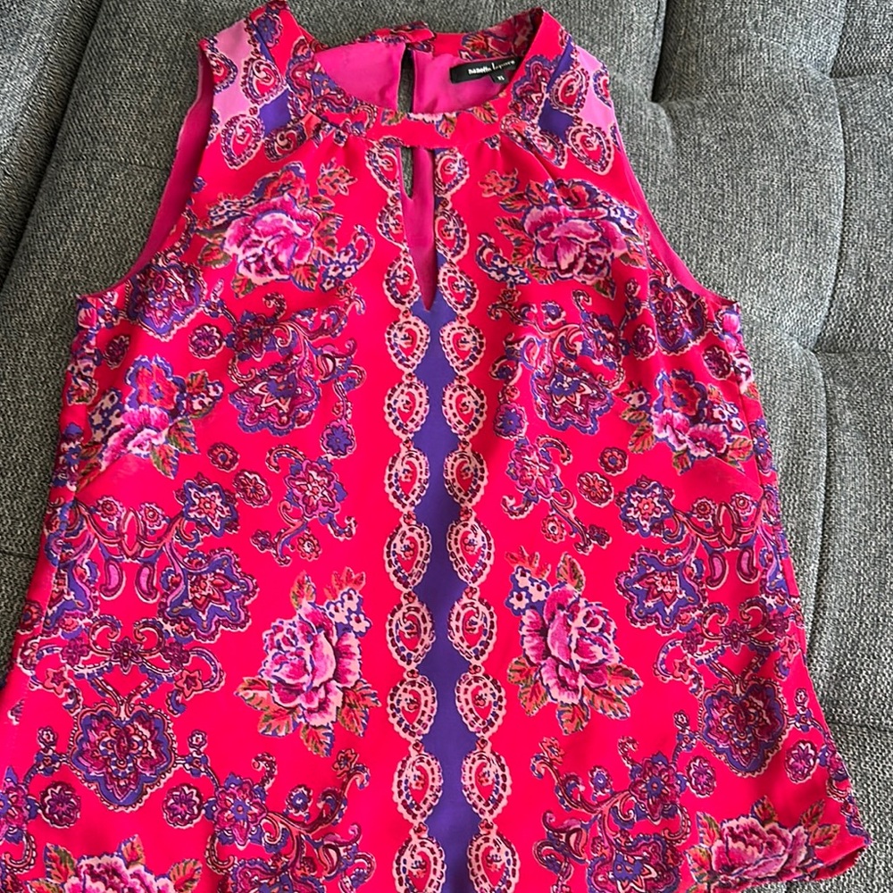 Nanette Lepore Pink Sleeveless Tank Top Floral Design